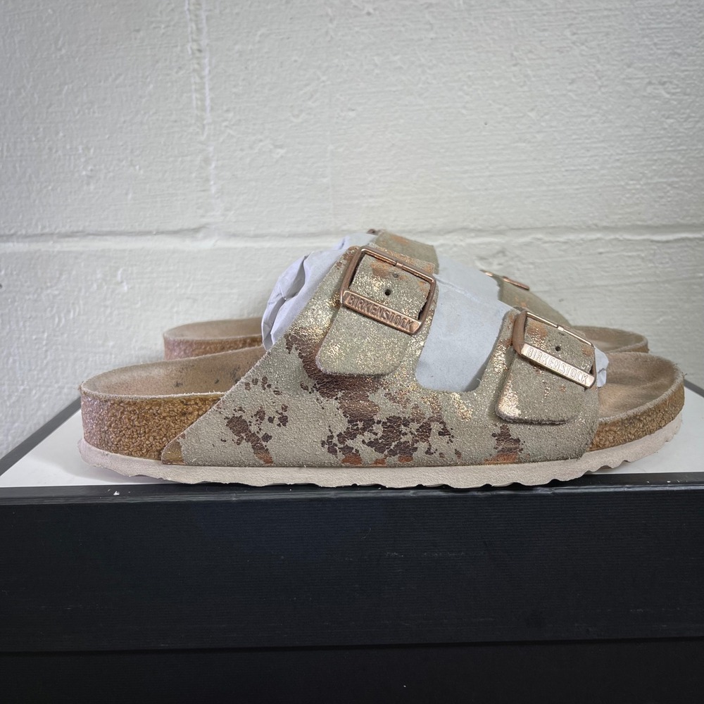 Birkenstock Arizona Vintage Metallic Gold Copper Sandals Women's 41 EU/10 US